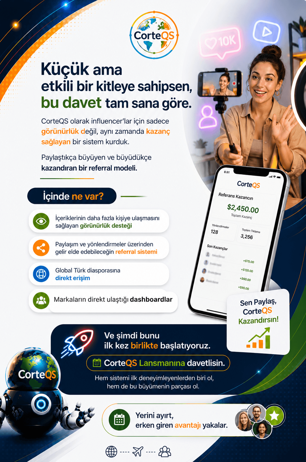 CorteQS influencer partner lansman afişi